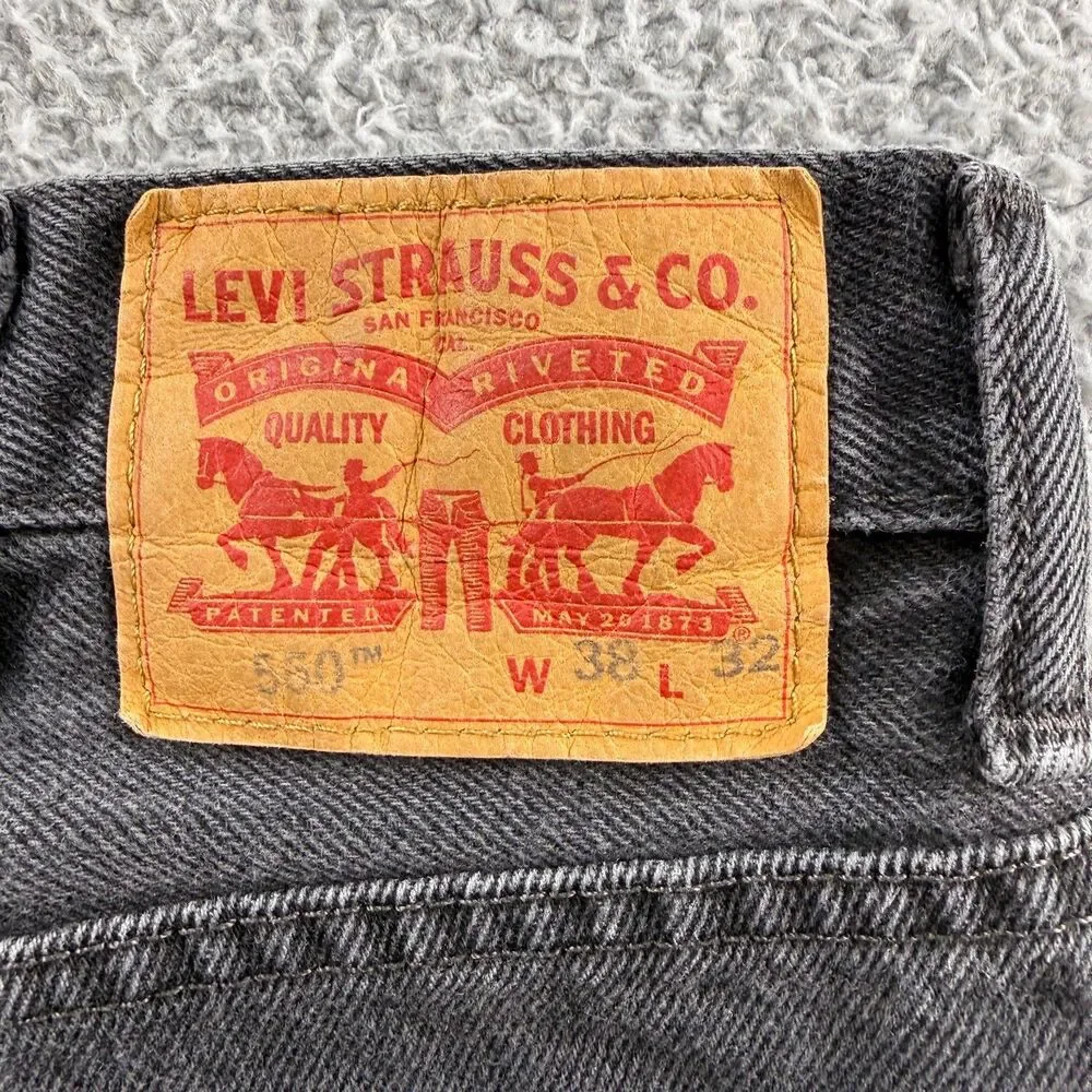 Levi's 560 Relaxed Fit Straight Jeans Mens 36x31 (Tag 38x32) Black 100% Cotton